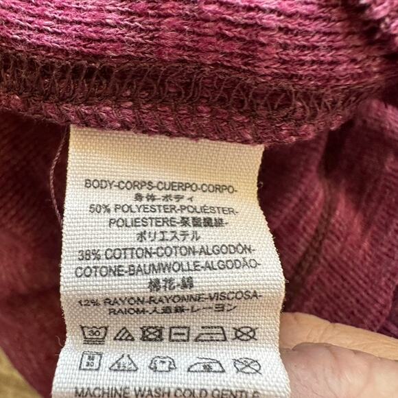 We the Free Split Back Turtleneck Long Raglan Sleeve High Low Hem Purple XS - Picture 10 of 10